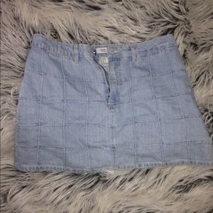 CHECKERED DENIM SKIRT